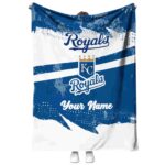 custom kansas city royals grunge streaks royal blue blanket best selling