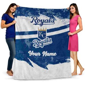 custom kansas city royals grunge streaks royal blue blanket fashion forward