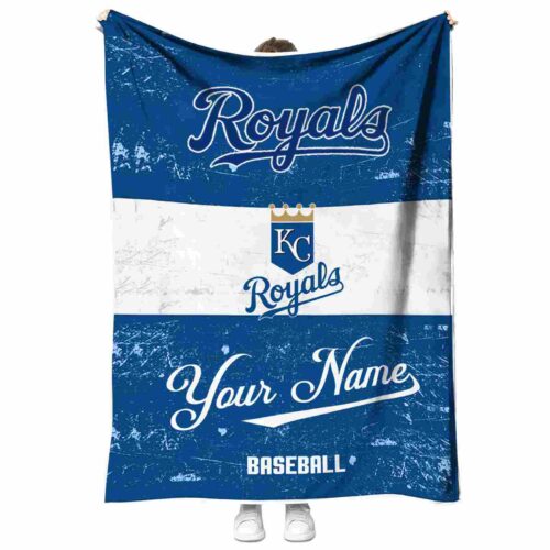custom kansas city royals grunge texture royal blue white blanket best selling