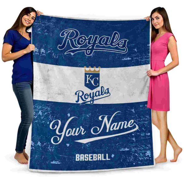 custom kansas city royals grunge texture royal blue white blanket fashion forward