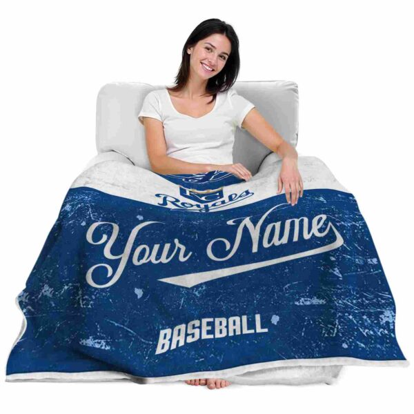 custom kansas city royals grunge texture royal blue white blanket latest model