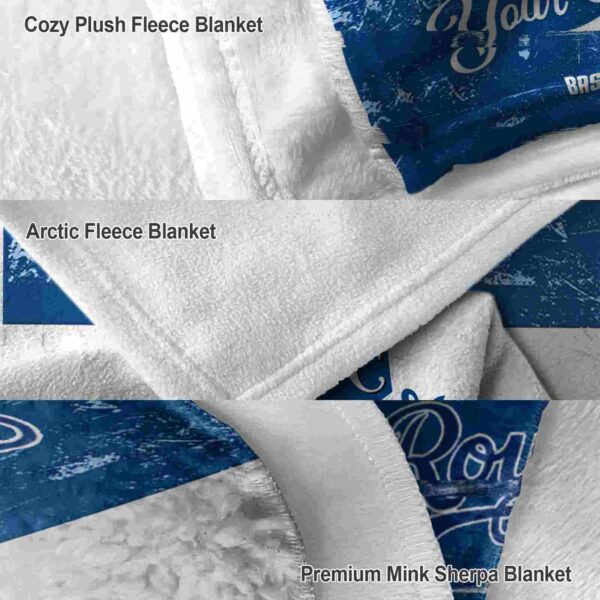 custom kansas city royals grunge texture royal blue white blanket premium grade
