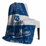 custom kansas city royals grunge texture royal blue white blanket top rated