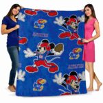 custom kansas jayhawks mickey blue blanket best selling