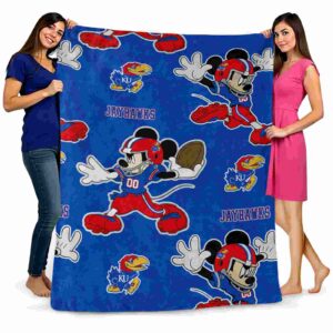 custom kansas jayhawks mickey blue blanket fashion forward
