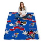 custom kansas jayhawks mickey blue blanket best selling