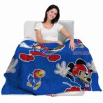 custom kansas jayhawks mickey blue blanket best selling
