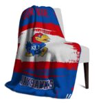 custom kansas jayhawks paint strokes blue white blanket top rated