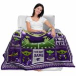 custom kansas state wildcats baby yoda purple blanket best selling