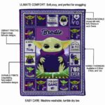 custom kansas state wildcats baby yoda purple blanket best selling