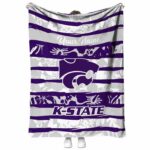 custom kansas state wildcats floral stripes purple white blanket best selling