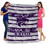 custom kansas state wildcats floral stripes purple white blanket best selling