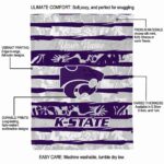custom kansas state wildcats floral stripes purple white blanket best selling