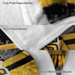 custom kennesaw state owls grunge streaks gold blanket best selling
