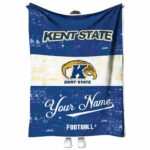 custom kent state golden flashes grunge texture navy blue white blanket best selling