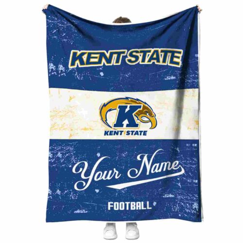 custom kent state golden flashes grunge texture navy blue white blanket best selling