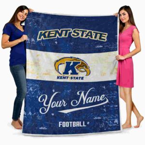 custom kent state golden flashes grunge texture navy blue white blanket fashion forward