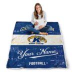 custom kent state golden flashes grunge texture navy blue white blanket best selling