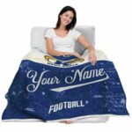 custom kent state golden flashes grunge texture navy blue white blanket best selling