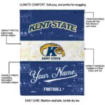 custom kent state golden flashes grunge texture navy blue white blanket best selling