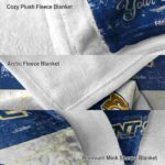 custom kent state golden flashes grunge texture navy blue white blanket best selling