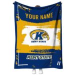 custom kent state golden flashes paint strokes navy blue white blanket best selling