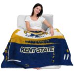 custom kent state golden flashes paint strokes navy blue white blanket latest model