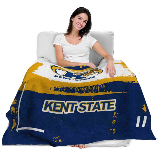 custom kent state golden flashes paint strokes navy blue white blanket latest model