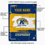 custom kent state golden flashes paint strokes navy blue white blanket new arrival