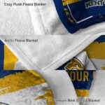 custom kent state golden flashes paint strokes navy blue white blanket premium grade