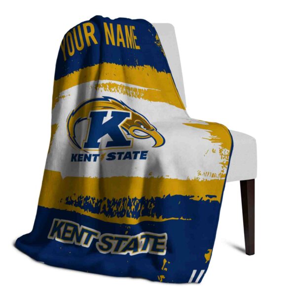 custom kent state golden flashes paint strokes navy blue white blanket top rated