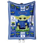 custom kentucky wildcats baby yoda blue blanket best selling