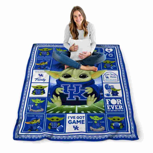 custom kentucky wildcats baby yoda blue blanket high quality
