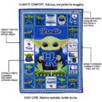 custom kentucky wildcats baby yoda blue blanket new arrival