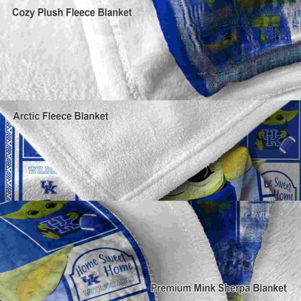 custom kentucky wildcats baby yoda blue blanket premium grade