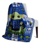 custom kentucky wildcats baby yoda blue blanket top rated