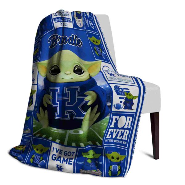 custom kentucky wildcats baby yoda blue blanket top rated