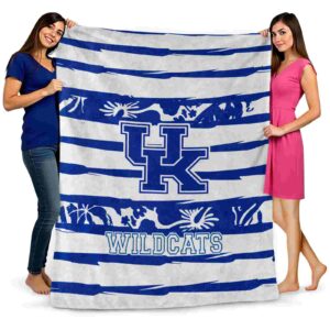 custom kentucky wildcats floral stripes blue white blanket fashion forward