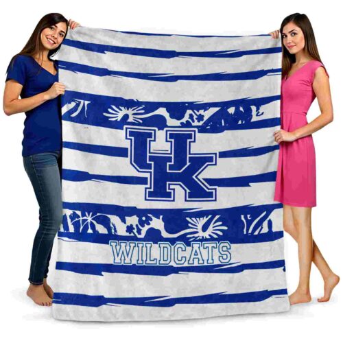 custom kentucky wildcats floral stripes blue white blanket fashion forward