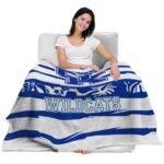 custom kentucky wildcats floral stripes blue white blanket latest model