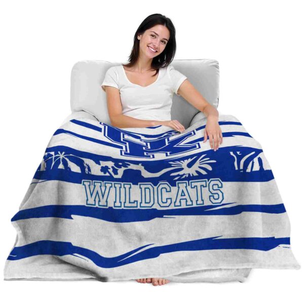 custom kentucky wildcats floral stripes blue white blanket latest model
