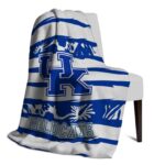 custom kentucky wildcats floral stripes blue white blanket top rated
