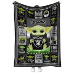 custom las vegas raiders baby yoda black blanket best selling