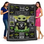custom las vegas raiders baby yoda black blanket best selling