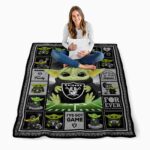 custom las vegas raiders baby yoda black blanket best selling