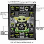 custom las vegas raiders baby yoda black blanket best selling