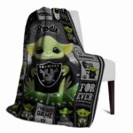 custom las vegas raiders baby yoda black blanket best selling