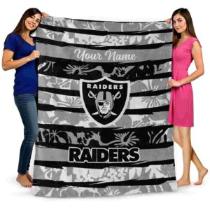 custom las vegas raiders floral stripes black white blanket fashion forward