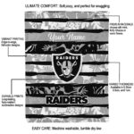 custom las vegas raiders floral stripes black white blanket new arrival