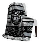 custom las vegas raiders floral stripes black white blanket top rated